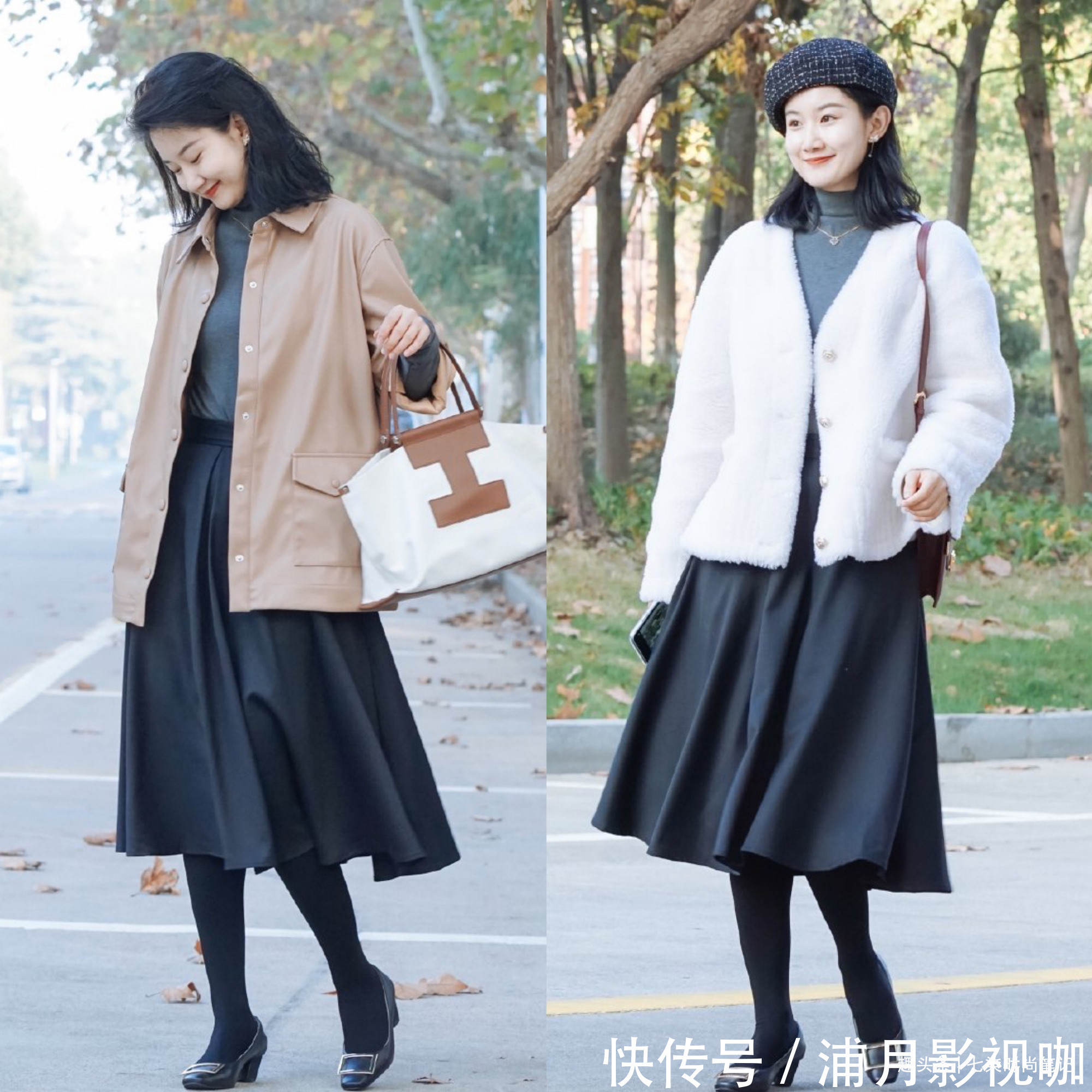 怕冷的中年女人,冬天少露腿,学她这样穿,舒适保暖还气质