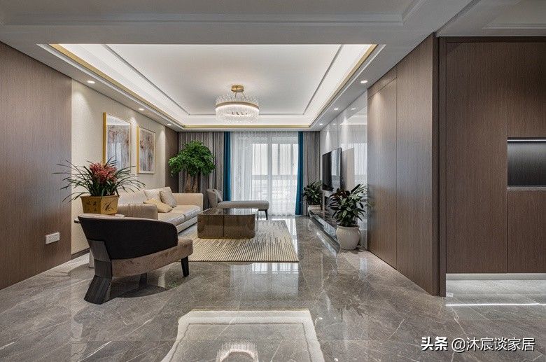 高级大气|若再装修,我就选现代轻奢风,灰色瓷砖通铺在室内,真是高级大气