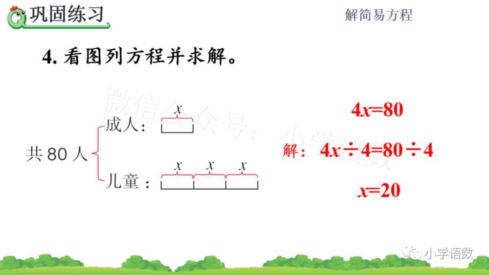 同步|人教版五年级数学上册第5单元《解稍复杂的方程》课件及同步练习