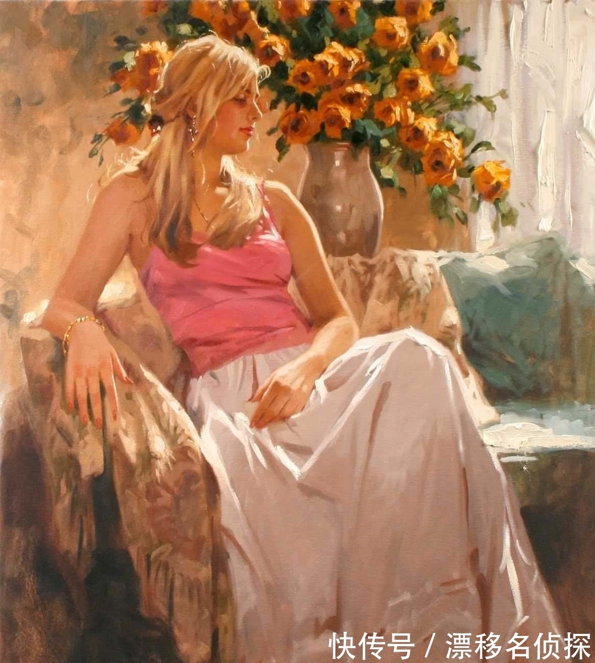 绘画#明艳的色彩中迸发出唯美惊艳的女性魅力——擅画女人的约翰逊