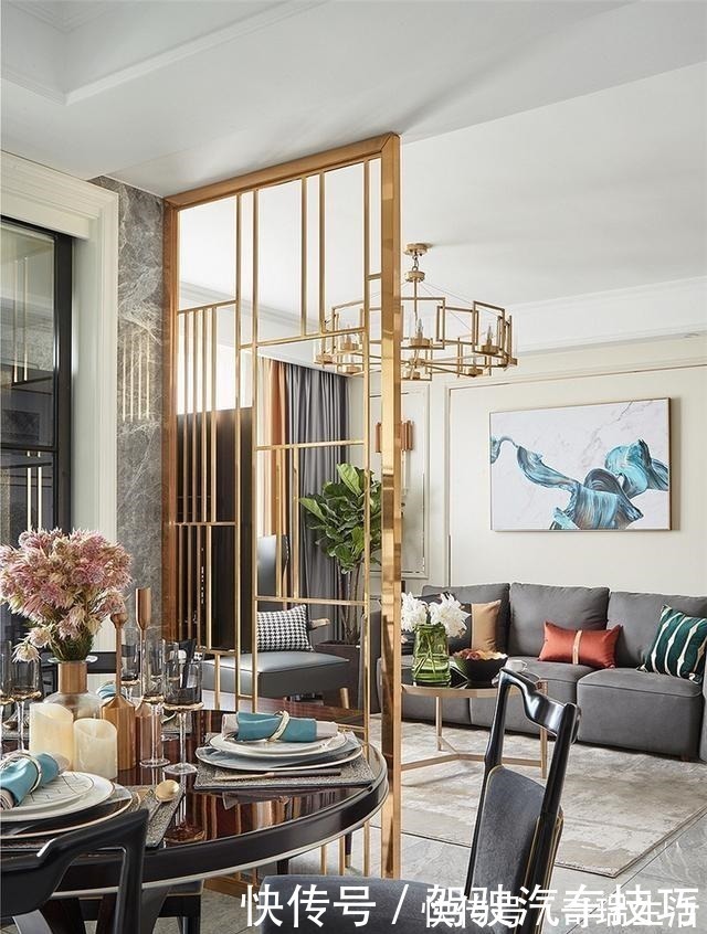 客厅|一进她家就被迷住，美式轻奢经典搭配，总是惊艳动人，实在很精致！