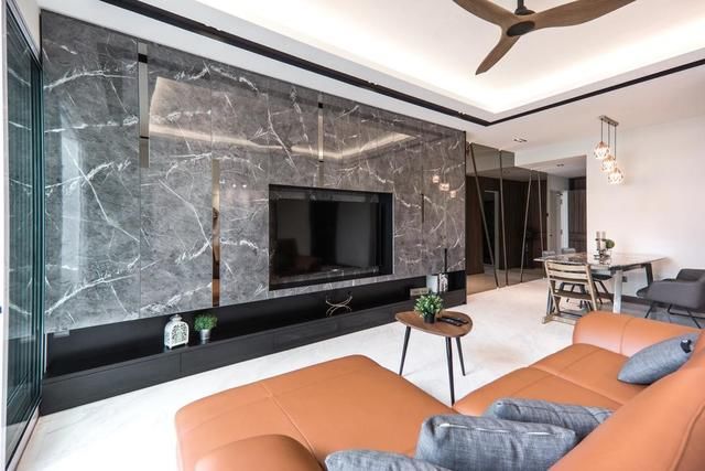 电视墙|精心设计现代简约风，223㎡复式大半年时间才完工，比别墅还霸气