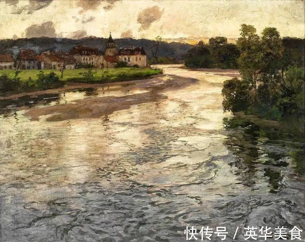 小溪|水与光的刻画,弗里茨的油画真是美妙至极