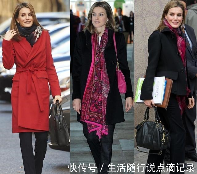 深色 降温怎么穿搭西班牙王后抗冻有一套,时尚并不意味着一定露腿!