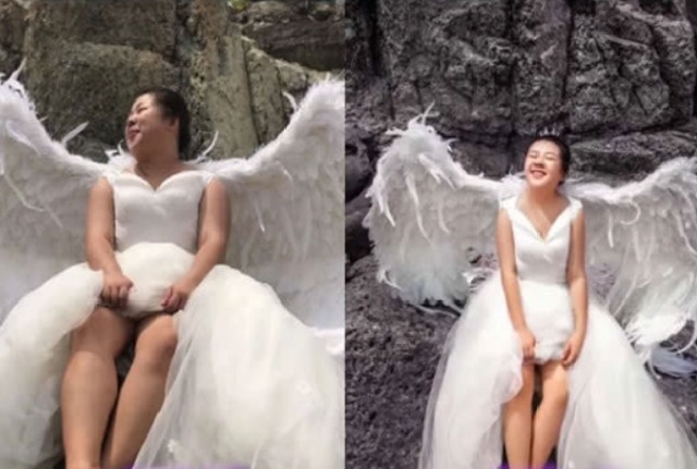 网红感|“婚照P到认不出自己”前后差距太大!这样的婚纱照有意义吗?