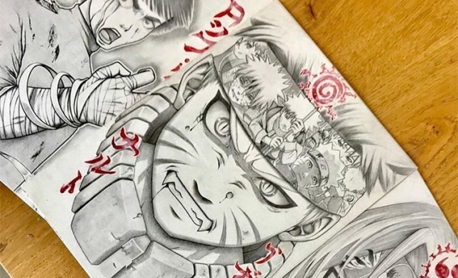 漫迷|鸣人九尾人格特写图，将护额细节放大后，里面包含了鸣人的前半生