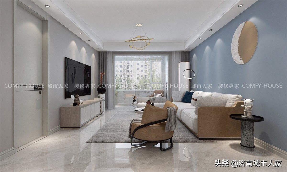 装修效果图|中海锦城现代风格装修效果图-简洁大方