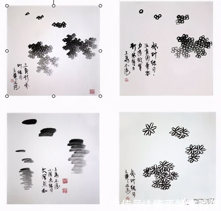 枝干@中国画如何画松树、丛树、柳树、竹林,中国画树的画法大全