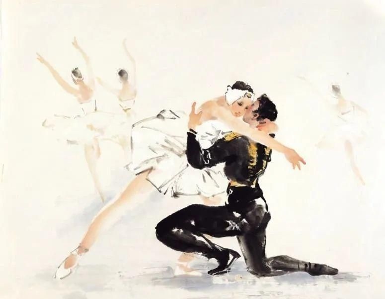 先生#杨之光先生是用笔墨直接写出的人物画,更加追求朦胧的动态美