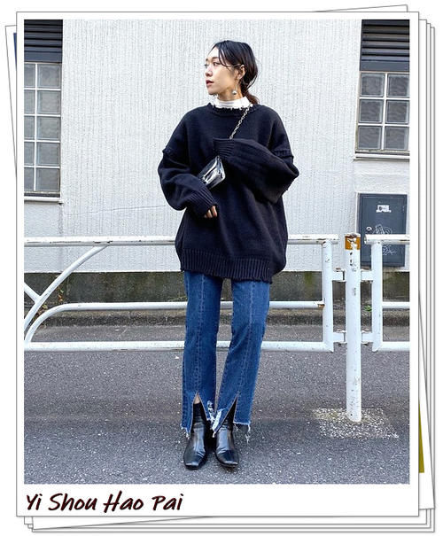 简单经典,休闲时尚!牛仔裤+针织衫的20种流行轻熟搭配示例