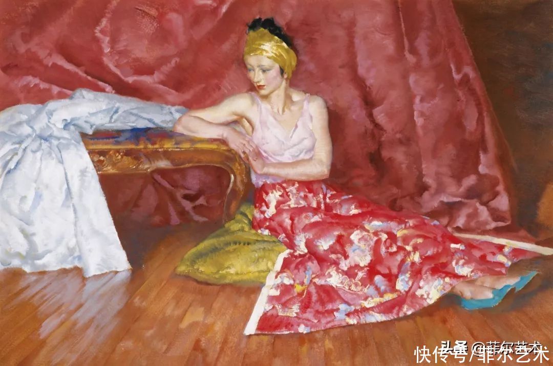 艺术家|苏格兰艺术家弗林特的女子水彩画，美轮美奂