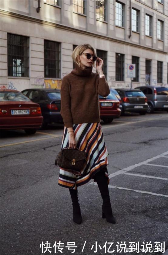 毛衣+裙装、大衣+踝靴才是今冬流行趋势，优雅高级，谁穿都好看