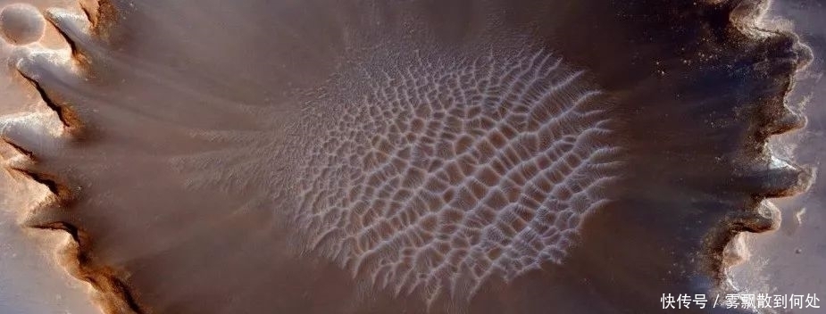 火星撞击坑沙丘 火星撞击坑沙丘组成奇怪图案，每年变0.5米，科学家正在研究中