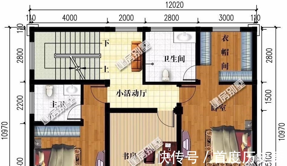 主卧室|建在江苏农村的两栋别墅户型，第二栋是当之无愧的豪宅！