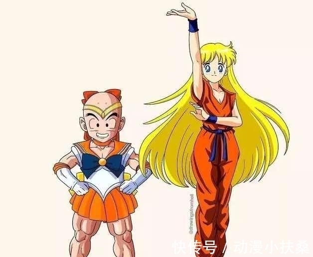 水冰|七龙珠和美少女战士互换装:果然颜值才是王道,我要换副眼镜了