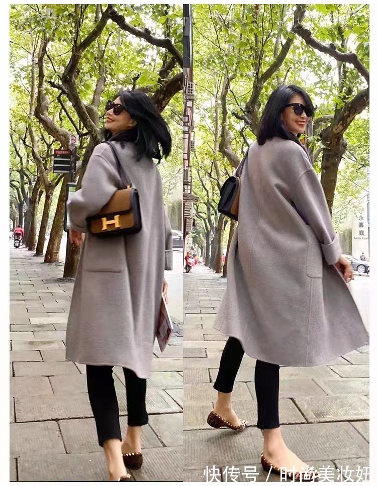 天蓝色 今年大衣别再配打底裤了,搭配这几种长裤更高级,保暖又时尚