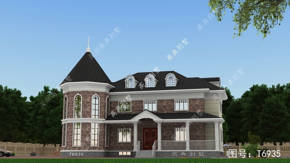 老虎窗|两层农村别墅，外观设计非常漂亮，带有老虎窗俏丽可爱。