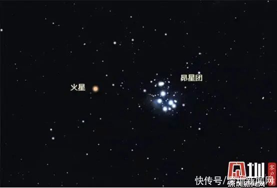 “七仙女”来了！周四晚间，深圳天空将出现火星合昴星团