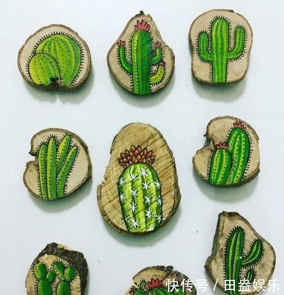 废弃的木头切成了片,竟然这么多地方都用得到,DIY手工绘画