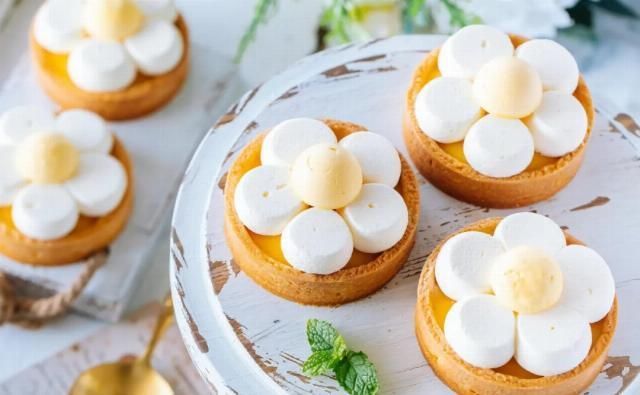 甜点|优美西点の雏菊柠檬挞,清新雏菊的七夕“暗恋”甜点~