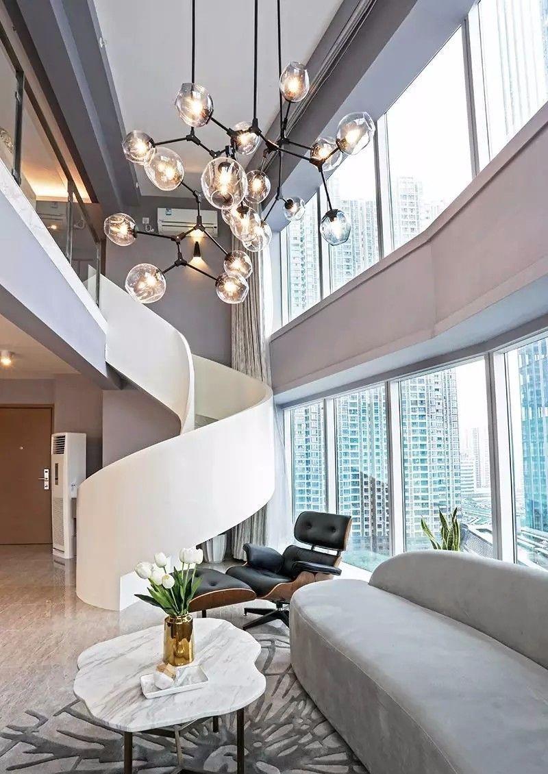 大平层|不足百平的复式空间,通过灵动合理的设计,诠释出别墅般的质感