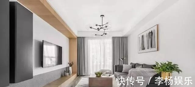 木色|120㎡3房2厅户型装修图,白色、木色与灰色的搭配,真时尚!