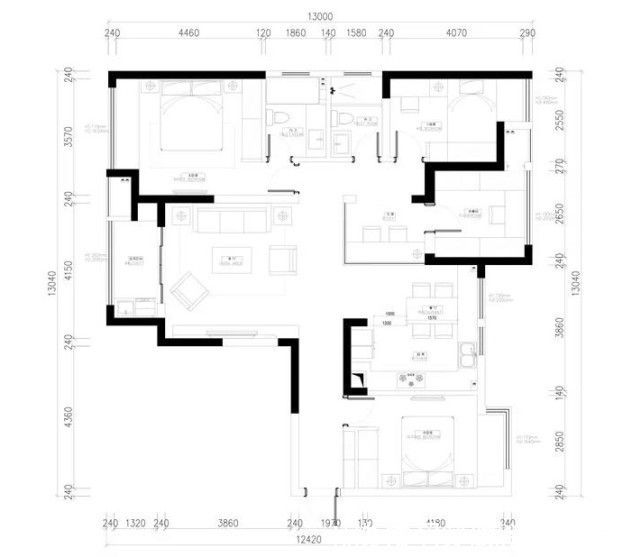 卫生间|143平简约四居室，水泥灰和原木风的家具打造的空间，让人羡慕