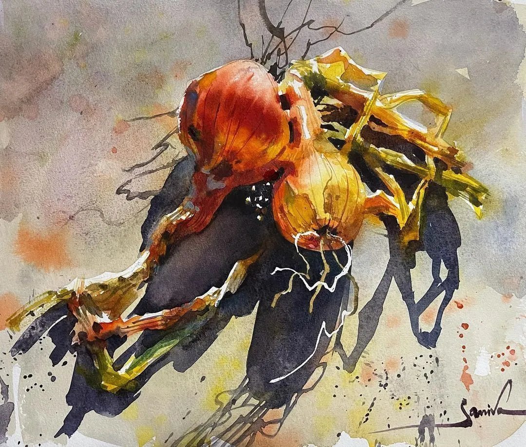 水彩@世界前100名的美女画家,作品深入人心,刚刚画完就被收藏