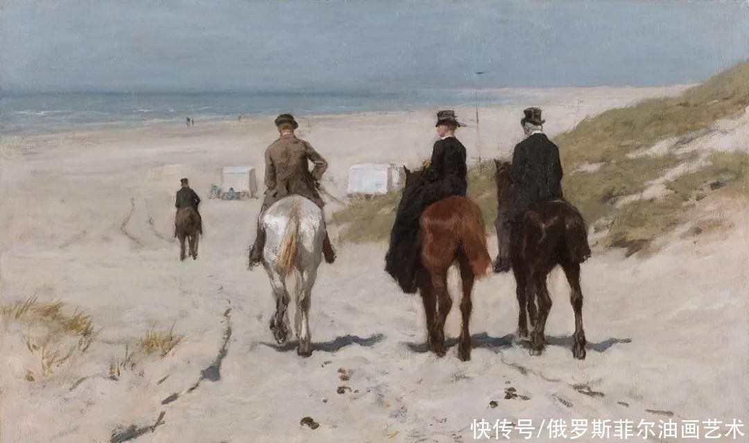 盛开的桃花|荷兰画家,海牙画派的代表人物~梵高妹夫的风景油画作品欣赏