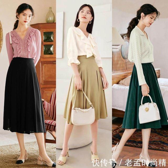 裤装|女人不管高矮胖瘦,都可以放心穿“半身裙”,百搭又好看