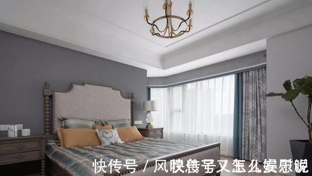 四居|153平轻奢浪漫美式四居,过道处设计了一排柜子,美观实用又大气