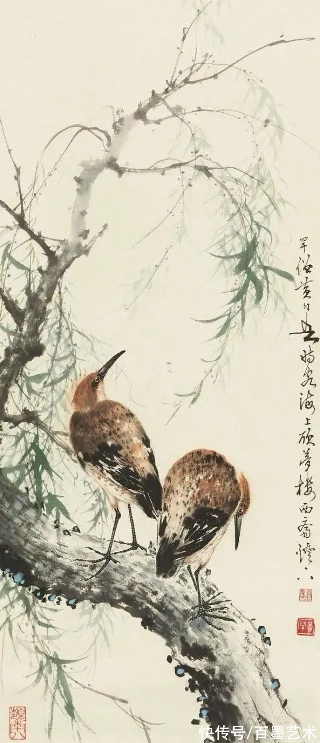 郑午昌@春风拂柳，春意浓！大师笔下的春柳太美了