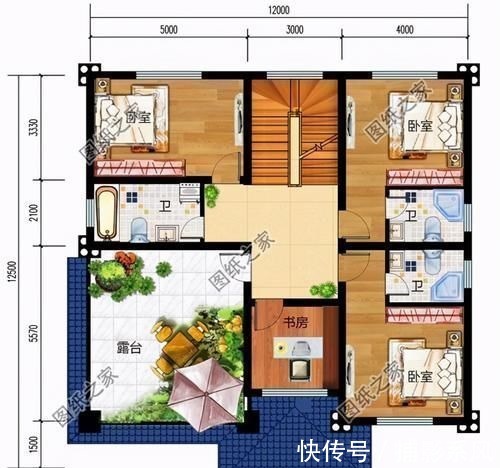 三层楼房|农村三层楼房户型图，户型方正舒适，看完赶快收藏图纸