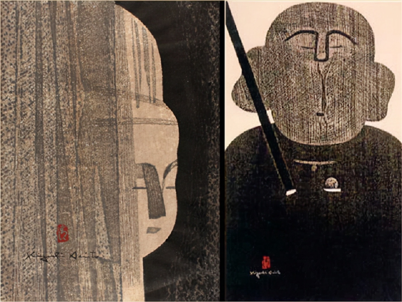 近代@日本近代版画大师斋藤清人物系列版画作品