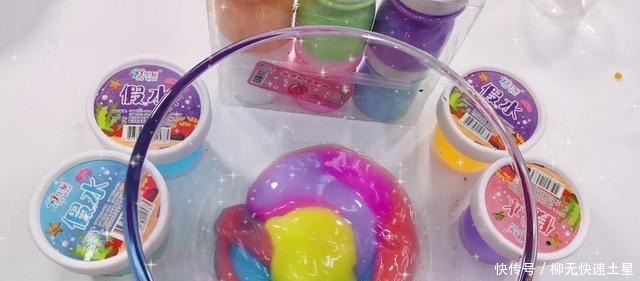  买光小卖部无硼砂泥PK！紫冰块泥vs水果假水，满满一桌谁的更仙气