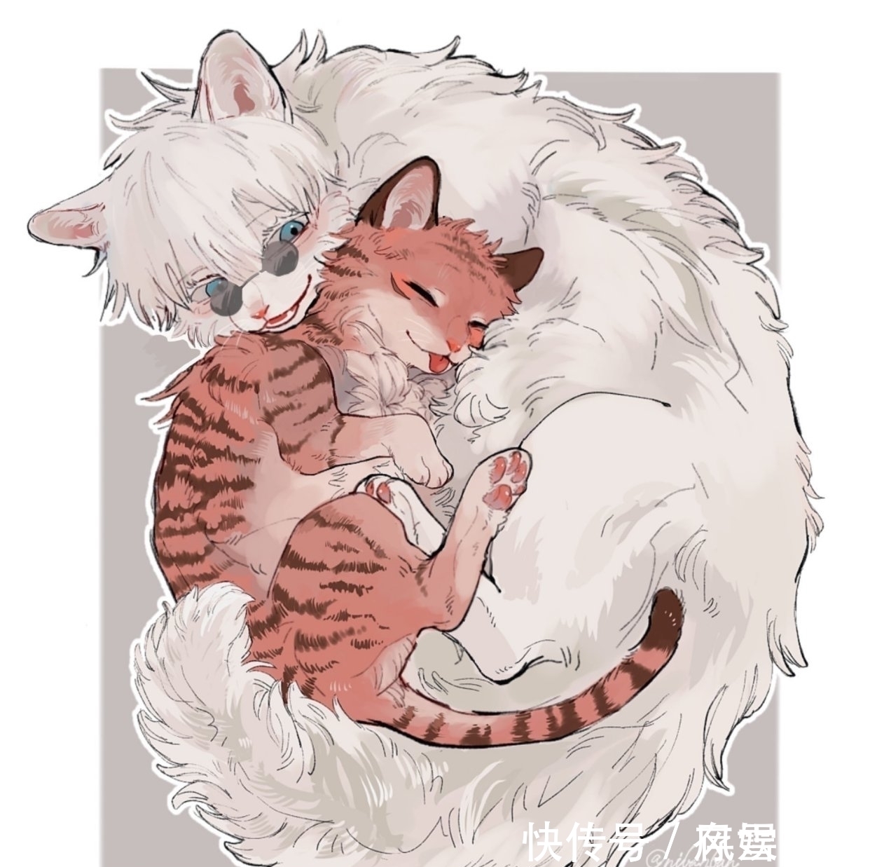 虎杖悠仁|咒术回战拟猫化,猫化五条悟挤压主角团,黑猫伏黑惠面无表情