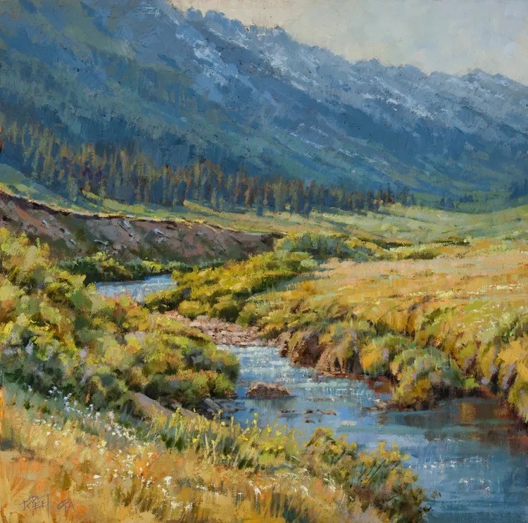 油画&她的风景油画清新自然，浪漫且又淳朴