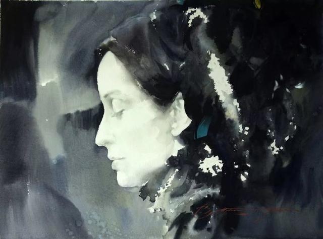 斯拉瓦@水墨韵味,乌克兰艺术家斯拉瓦·普里切德水彩人物作品欣赏