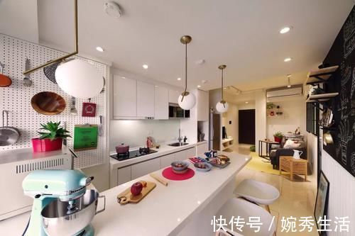 二居室|56平的小户型二居室，把餐厨结合，次卧还藏了起来