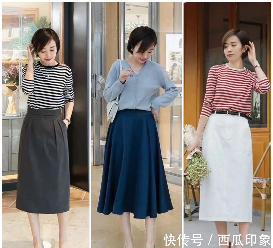 直筒裙 18组针织衫穿搭,属于早春节的美好,温柔女人都爱穿,真挺美