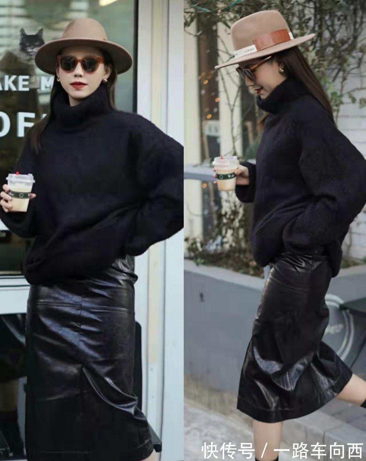 秋冬 优雅显贵的黑毛衣怎么穿?高级显气质的穿搭法,显瘦是最小的优点