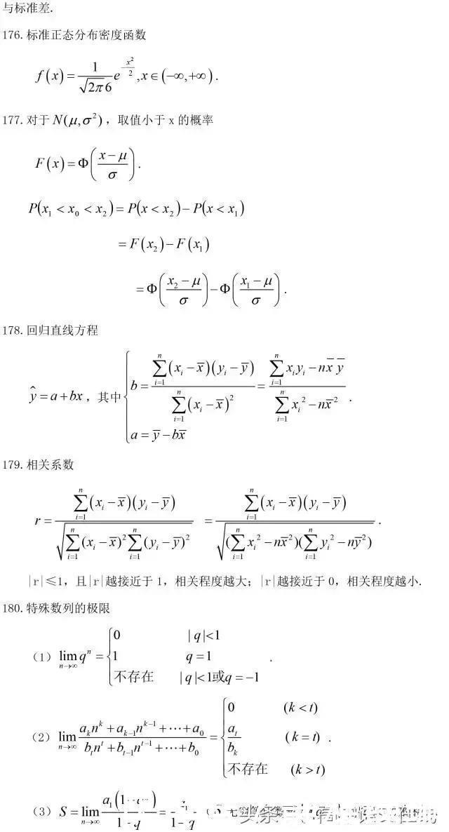 高中数学常用结论203条，每次考试都用到学霸都提前收藏啦