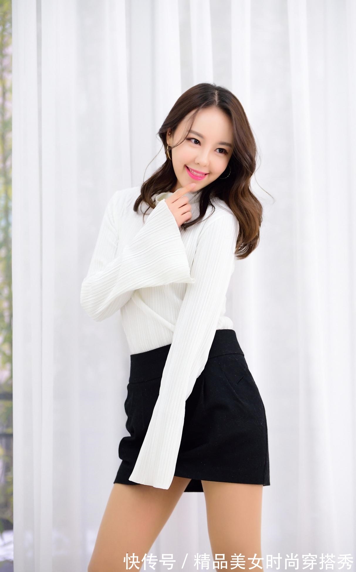 半身裙 针织衫搭配半身裙,优雅又甜美