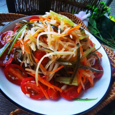 绿豆芽|这样的彩丝凉拌捞#少盐饮食 轻松生活#你能吃多少?