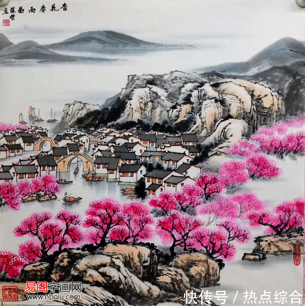 赏析$中美协画家陈胜杰诗意江南山水画赏析：一生痴绝处，一梦到江南