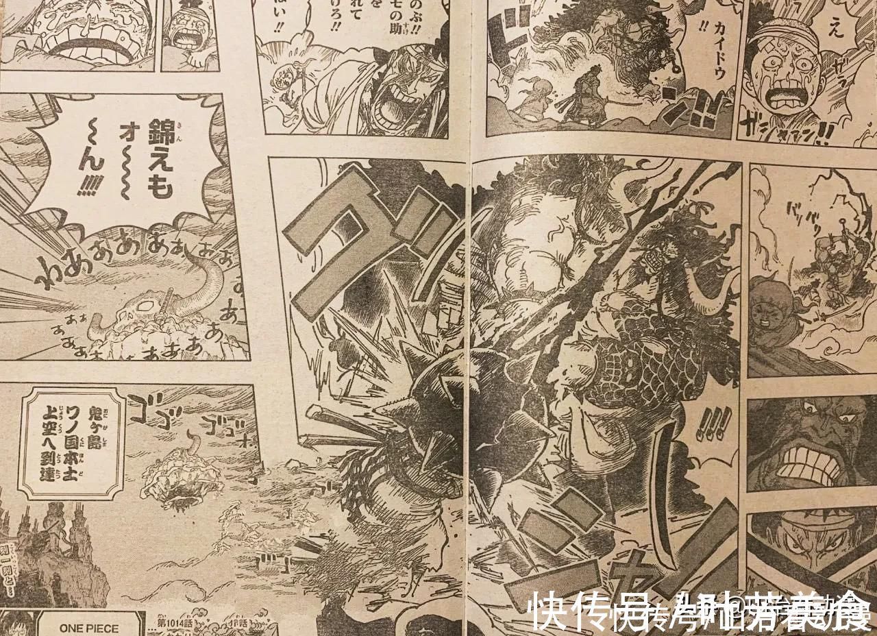 堪十郎|海贼王1014话:堪十郎与小菊领盒饭,锦卫门被凯多的狼牙棒打爆