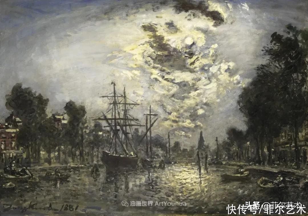 克劳德·莫奈|莫奈眼中的老师，印象派的直接启蒙者，荷兰画家约翰·琼坎德油画
