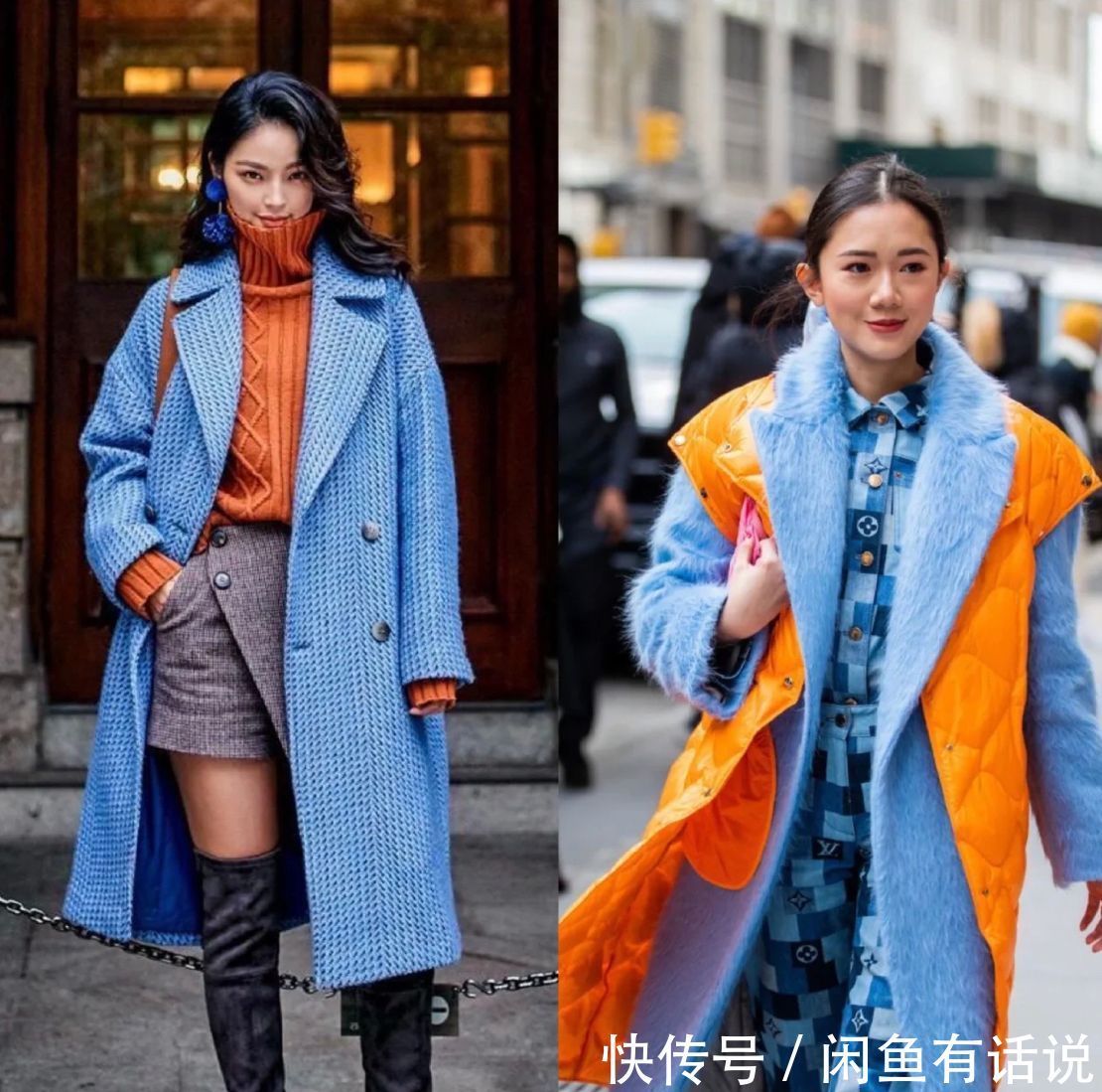 亮色|女人到中年少穿黑白灰!试试用“黄+蓝”点亮秋冬季,优雅又高级