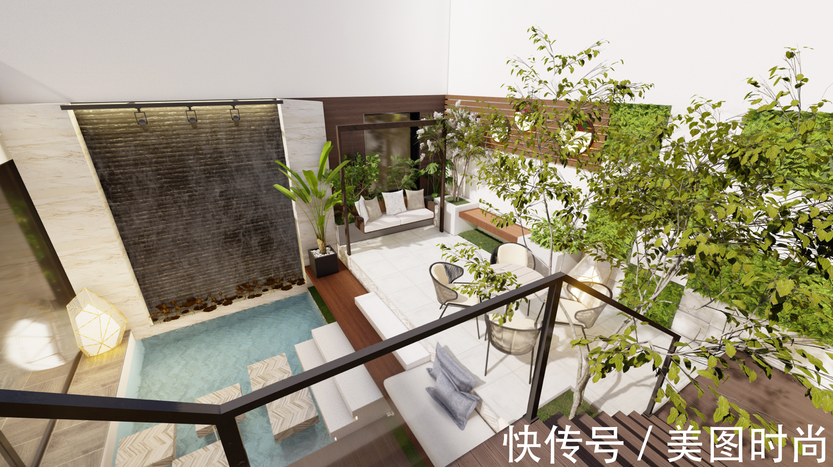 雨水|爆火的下沉式庭院设计,有条件一定要建一个,比别墅花园还好看