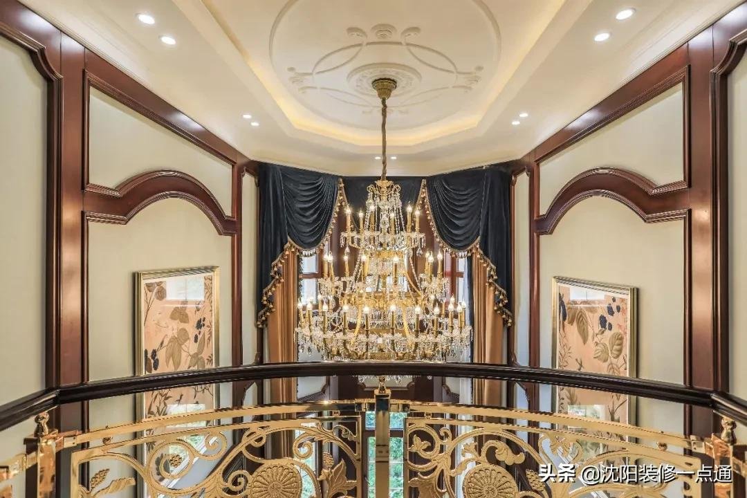 香槟色|992㎡别墅装修案例 美式新古典